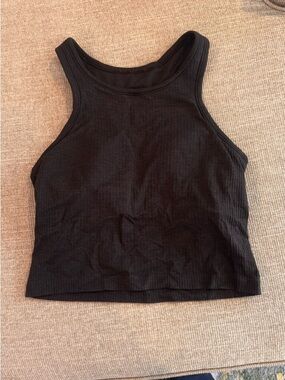 Lululemon Cropped Ribbed Tank Top - black color